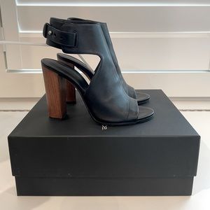 Vince: Addie Leather Peep-Toe Bootie